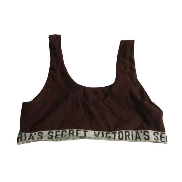 Maroon Logo Band Bralette Victoria’s Secret Medium Soft Cotton Stretch - Picture 8 of 9